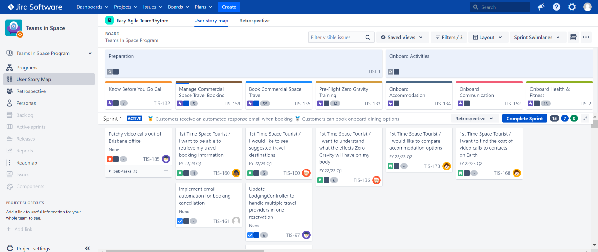 Top 5 User Story Mapping Tools - Demo Sandbox TeamRhythm Easy Agile 